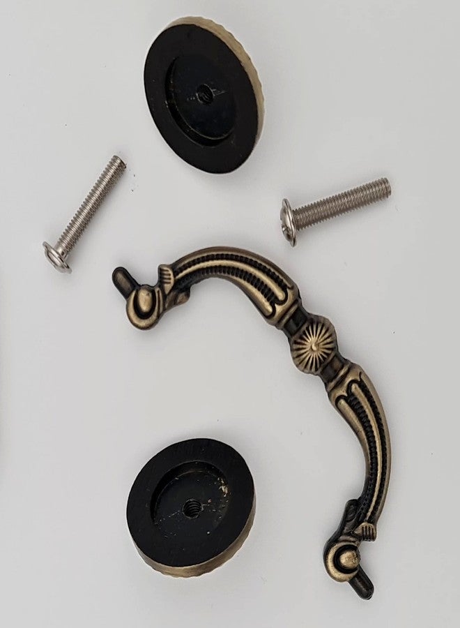 ABVIN Antique Brass Drop Handle Drawer Pull Antique Old Drawer Handles Vintage Knobs Dresser Pulls Cabinet Knob Hardware (Small) - Image 3